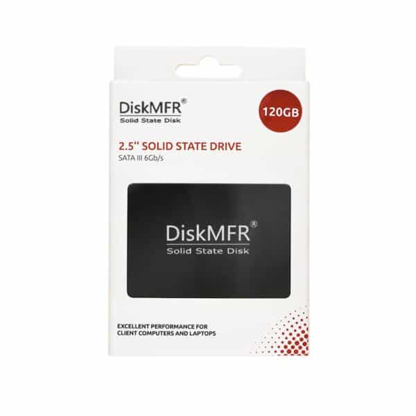 DiskMFR 2.5inch SATA3 SSD with our retail package front side