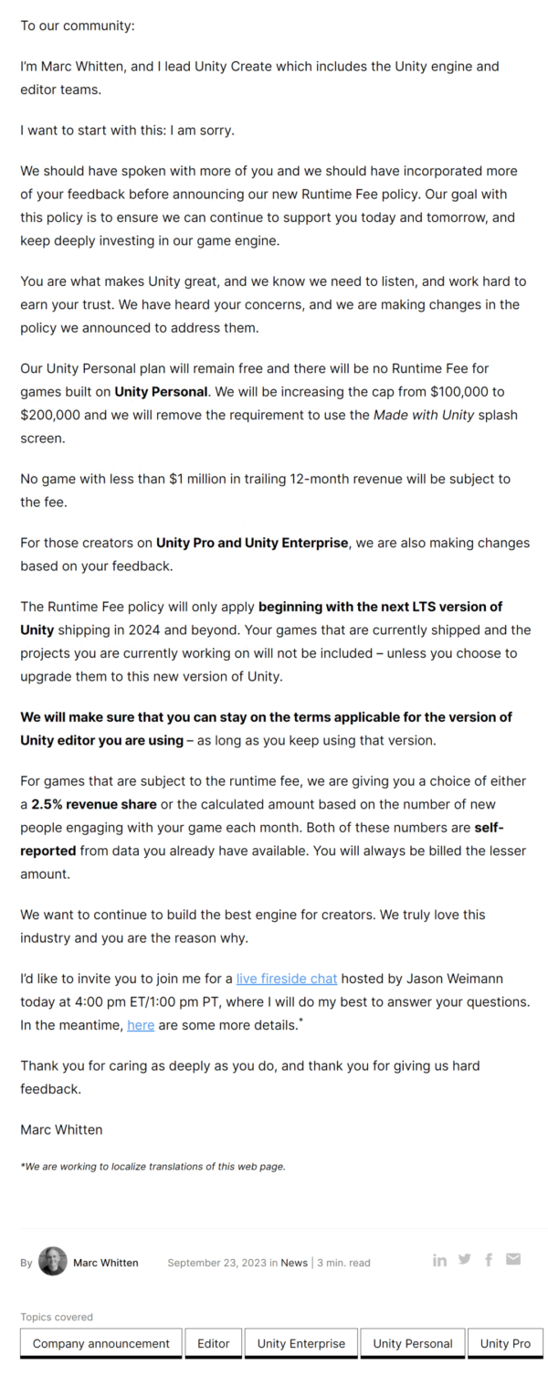 Unity Adapts: New Rules After $2.3 Billion Loss