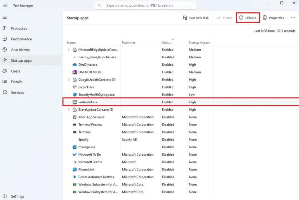 Disable vmtoolsd