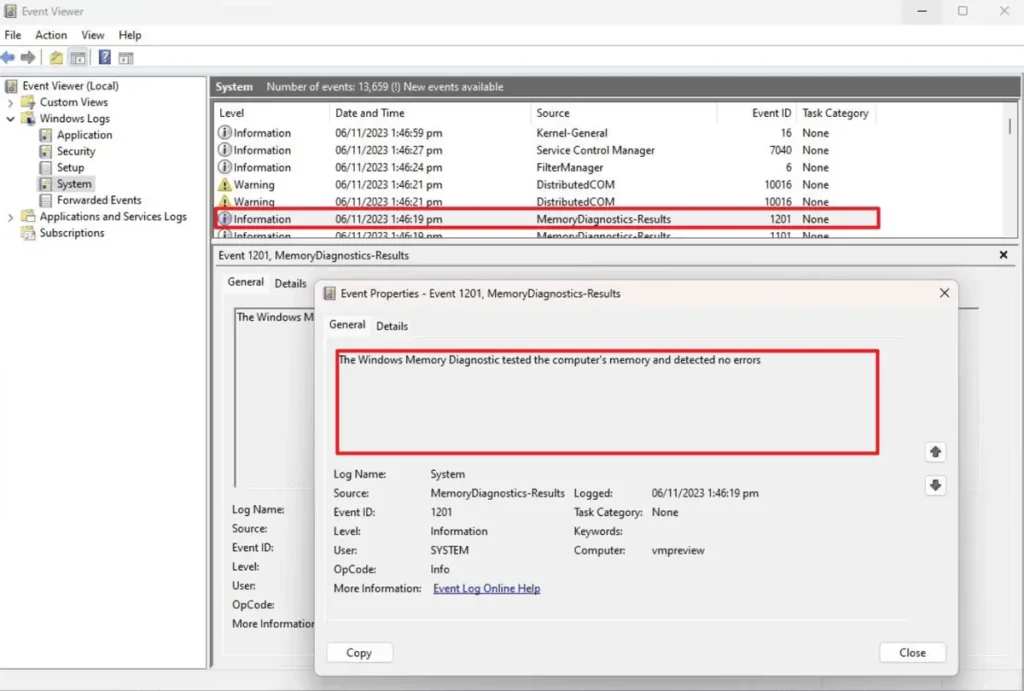 MemoryDiagnostics-Results