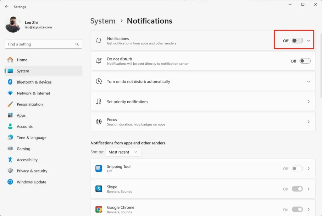System Notification