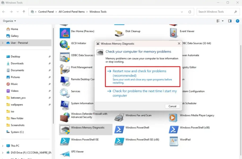 Windows Memory Diagnostic
