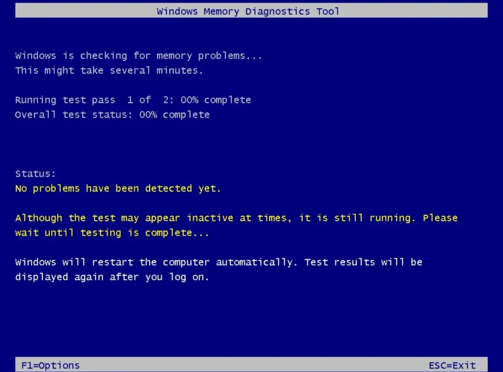 Windows Memory Diagnostic tool