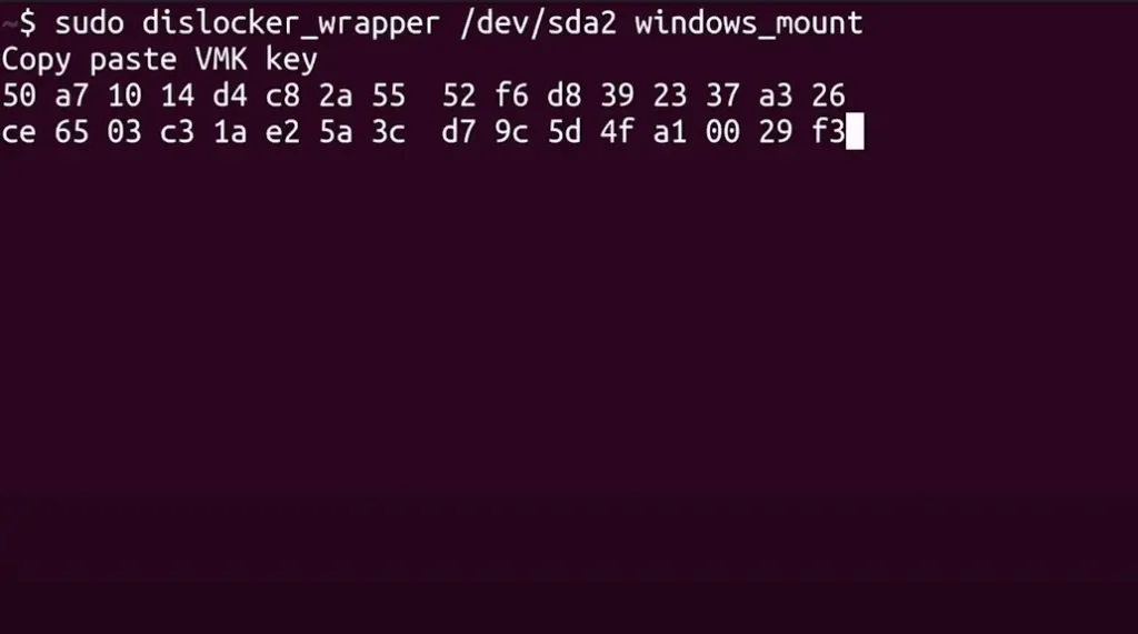 sudo dislocker wrapper windows bitlocker