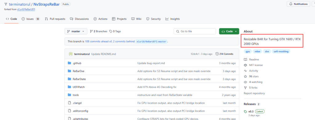 NvStrapsReBar through GitHub
