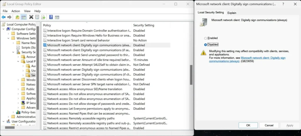 Microsoft network client