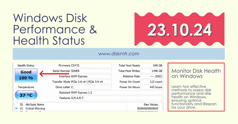 How to Check Windows Disk Performance & Health Status