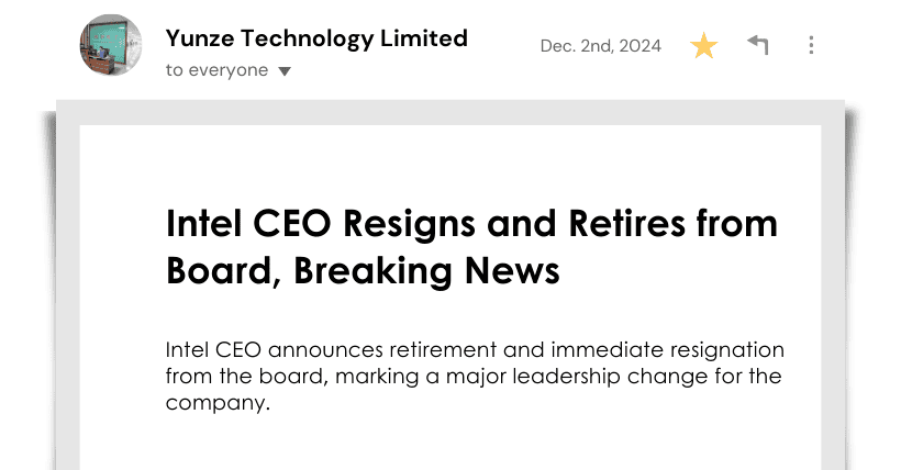 Intel CEO Resigns and Retires from Board, Breaking News