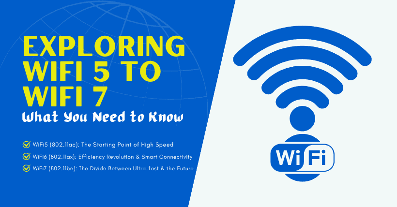 Exploring WiFi 5 to WiFi 7: Next-Gen Networking Unveiled