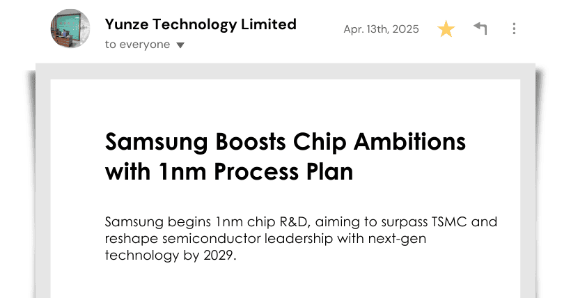 Samsung Boosts Chip Ambitions with 1nm Process Plan